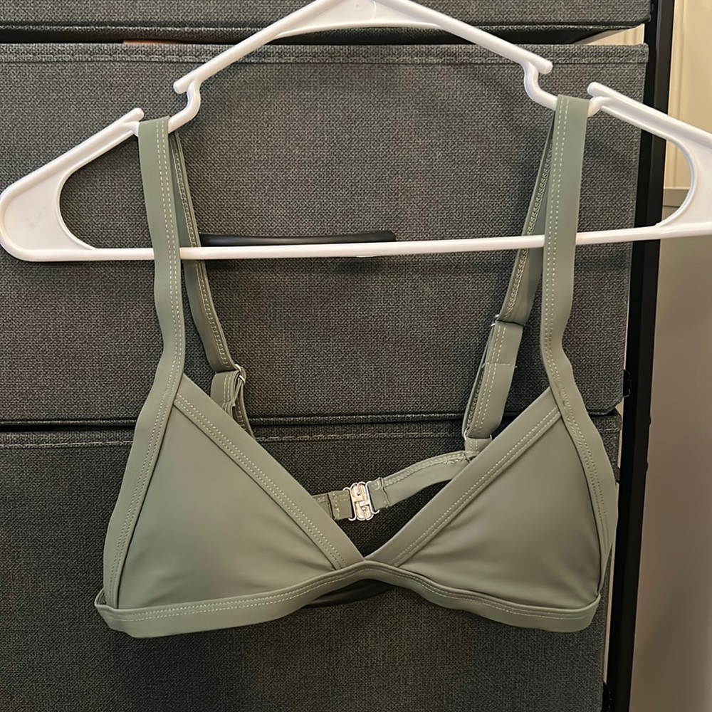 Green triangle swim top size small
